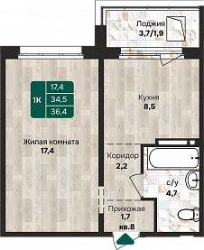 Однушка 36 в. м