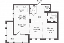 Евротрешка 85 кв. м